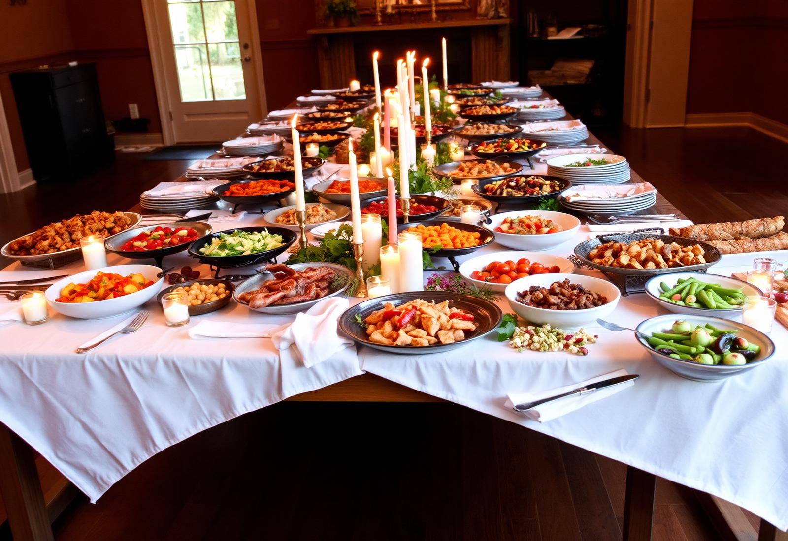 Long table catering setup